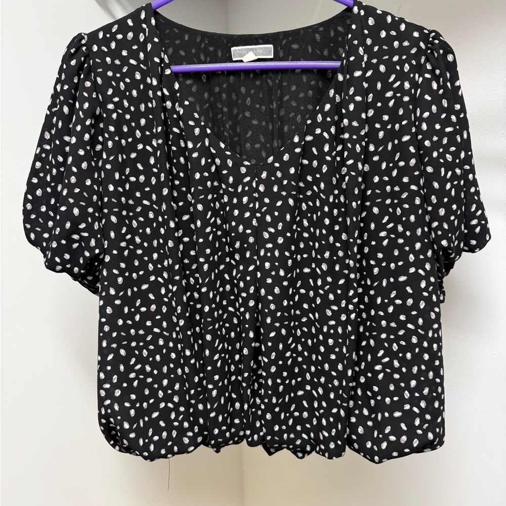 Black and White Polka Dot Women's Top